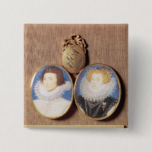 John Croker and his wife Frances 2 Inch Square Button