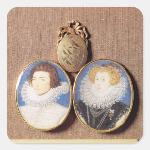 John Croker and his wife Frances Square Sticker
