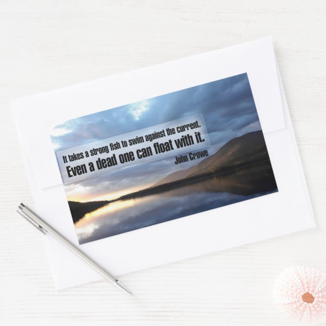 John Crowe Inspirational Quote "Strong fish" Sticker (Envelope)