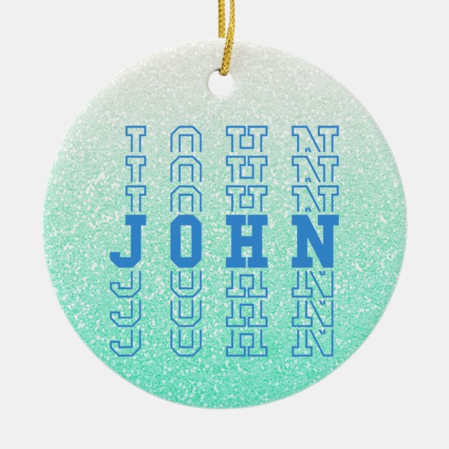 John Custom Boy Name Ceramic Ornament (Front)