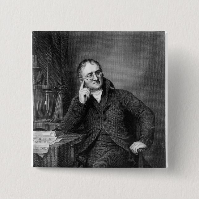 John Dalton 2 Inch Square Button (Front)