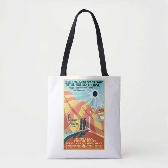 John Day Fossil Beds Solar Eclipse Tote Bag (Front)