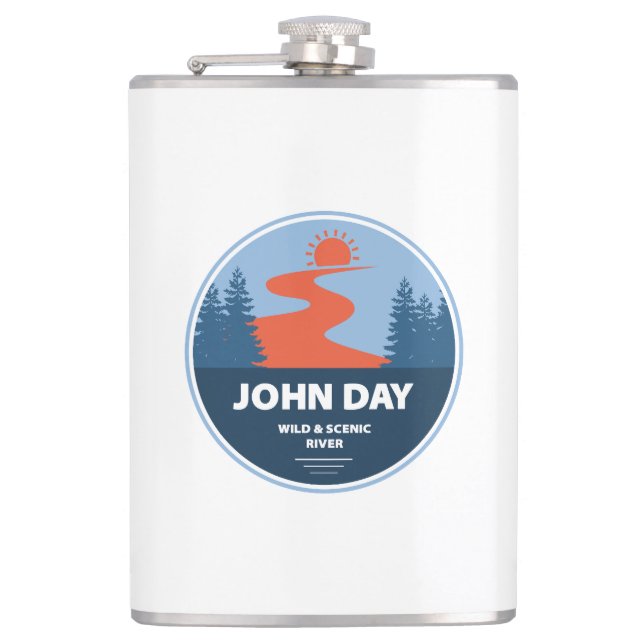 John Day Wild and Scenic River Oregon Hip Flask (Front)