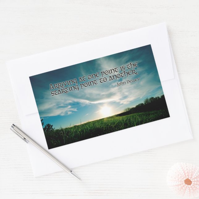 John Dewey Inspirational Quote "Starting point" Sticker (Envelope)
