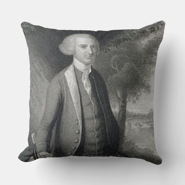 John Dickinson, engraved by John B. Forrest (1814- Throw Pillow (Front)
