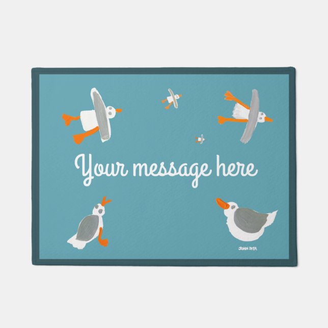 John Dyer Cornish seagull doormat (Front)