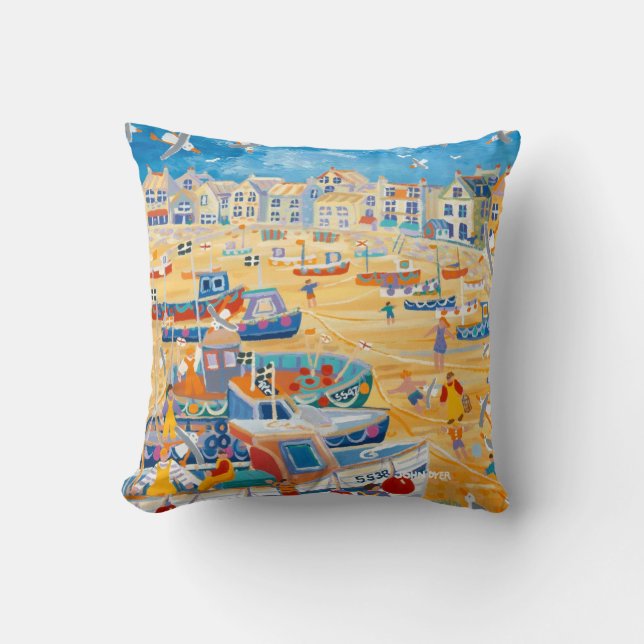 John Dyer St Ives cushion. Cornwall Throw Pillow (Front)