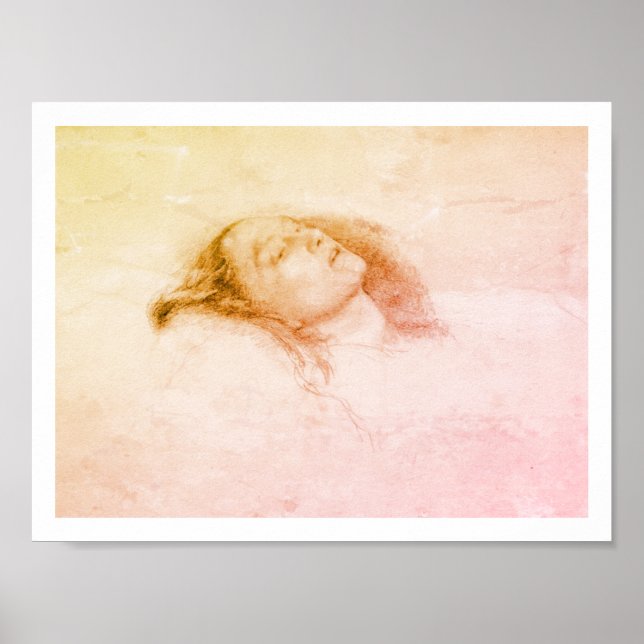 John Everett Millais - Ophelia (Study draught) Poster (Front)