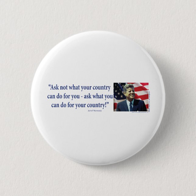 John F Kennedy 2 Inch Round Button (Front)