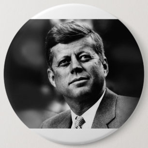 John F Kennedy 6 Inch Round Button