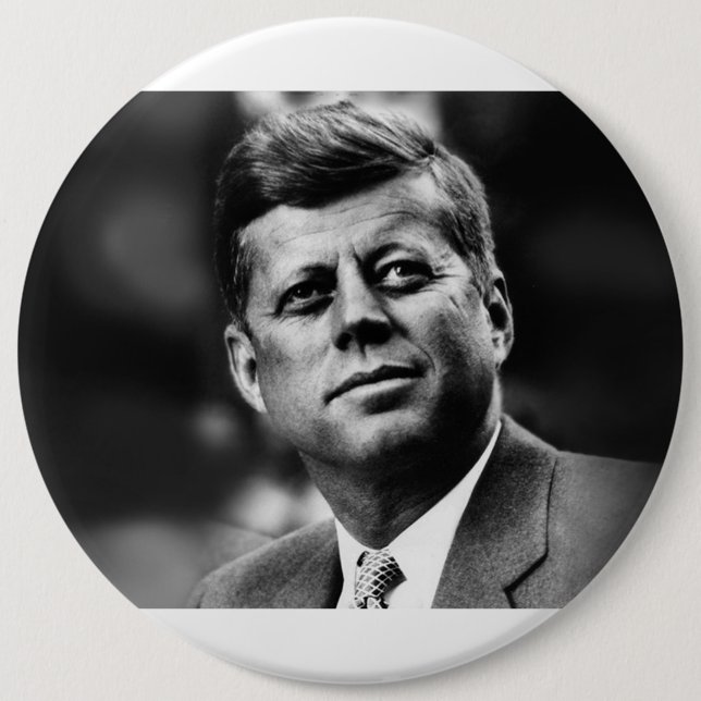 John F Kennedy 6 Inch Round Button (Front)