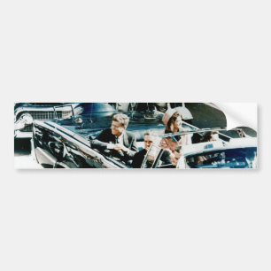 John F Kennedy and Jackie in the Motorcade Dallas Bumper Sticker