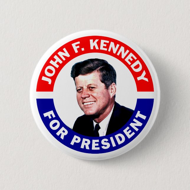John F Kennedy For President 2 Inch Round Button (Front)