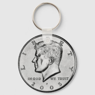 John F Kennedy Half Dollar Coin key chain. Keychain