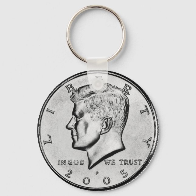 John F Kennedy Half Dollar Coin key chain. Keychain (Front)