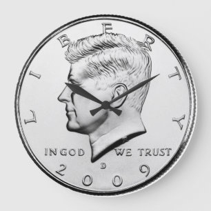 John F. Kennedy Half-Dollar Large Clock