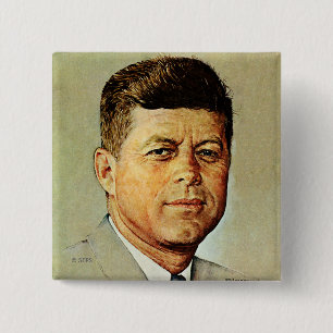 John F. Kennedy IN MEMORIAM 2 Inch Square Button