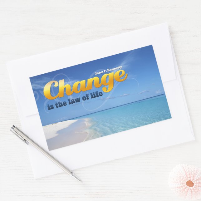 John F. Kennedy Inspirational Quote "Change" Sticker (Envelope)