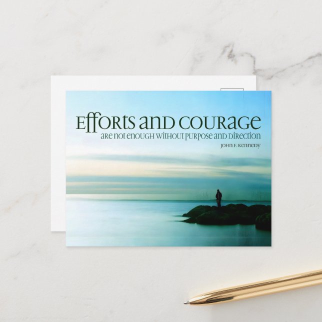 John F. Kennedy Inspirational Quote "Purpose" Postcard (Front/Back In Situ)