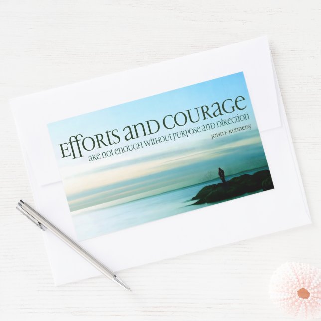 John F. Kennedy Inspirational Quote "Purpose" Sticker (Envelope)