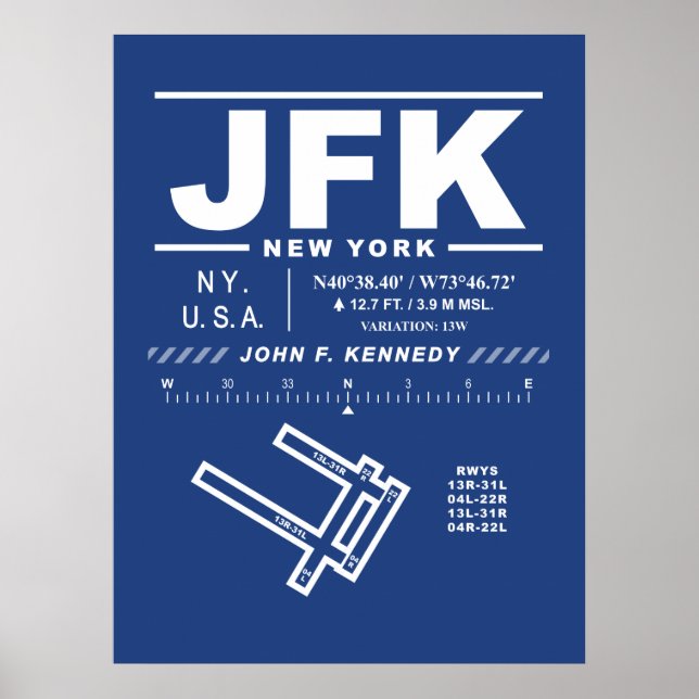 John F. Kennedy International Airport JFK Poster (Front)