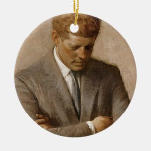 John F Kennedy Official Portrait Ceramic Ornament