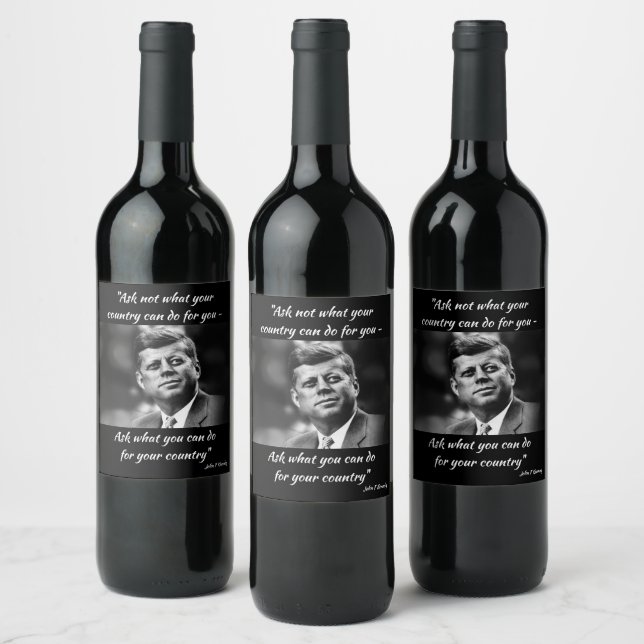 John F Kennedy - President Wine Label (Bottles)