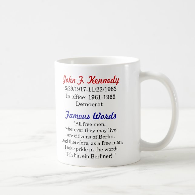 John F. Kennedy Quote Mug (Right)
