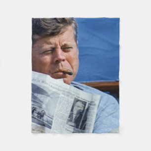 John F Kennedy Smoking Fleece Blanket