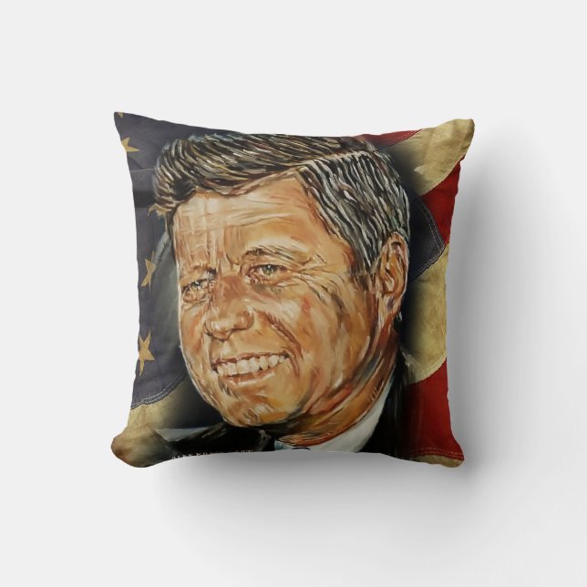 John F. Kennedy   Throw Pillow (Front)