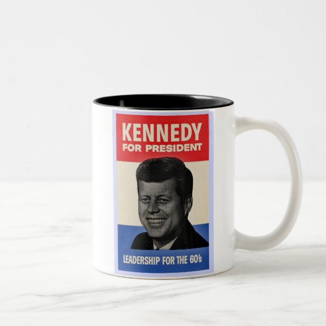 John F Kennedy Two-Tone Coffee Mug (Right)