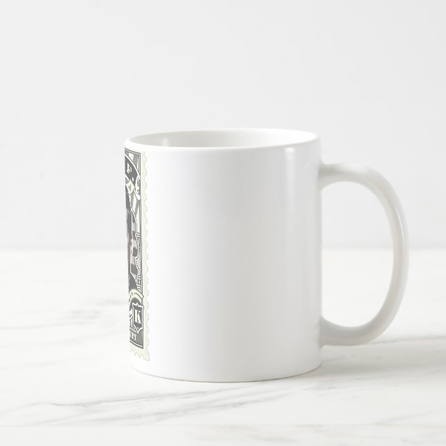 John F. Kennedy Vintage Stamp Art Coffee Mug (Right)