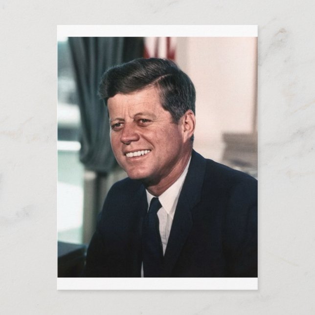 John F. Kennedy White House Colour Portrait Postcard (Front)