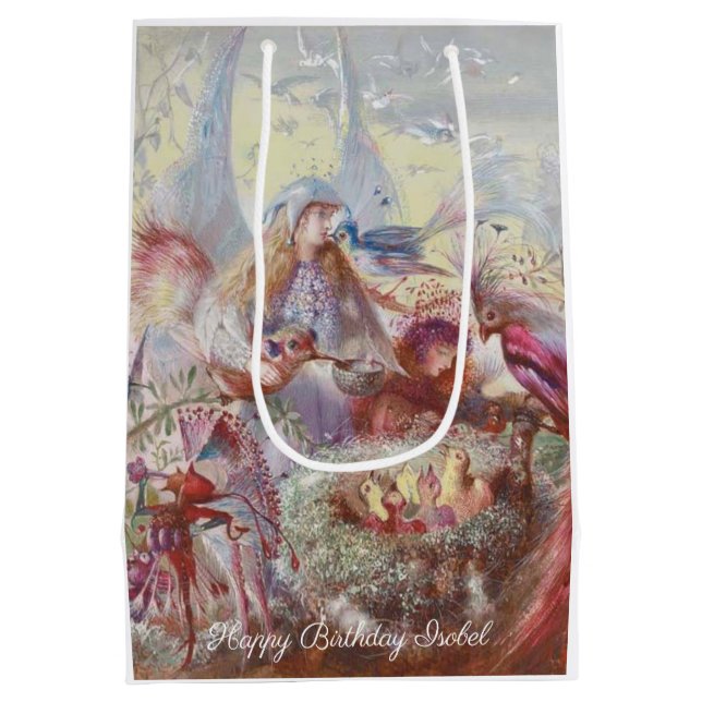 John Fitzgerald Fantasy Fine Art Fairy Medium Gift Bag (Back)