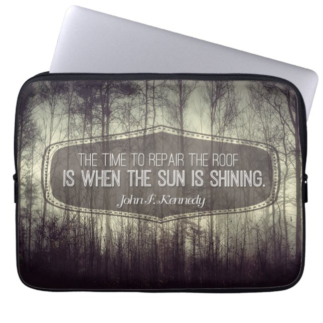 John Fitzgerald Kennedy Inspirational Quote Repair Laptop Sleeve (Front)