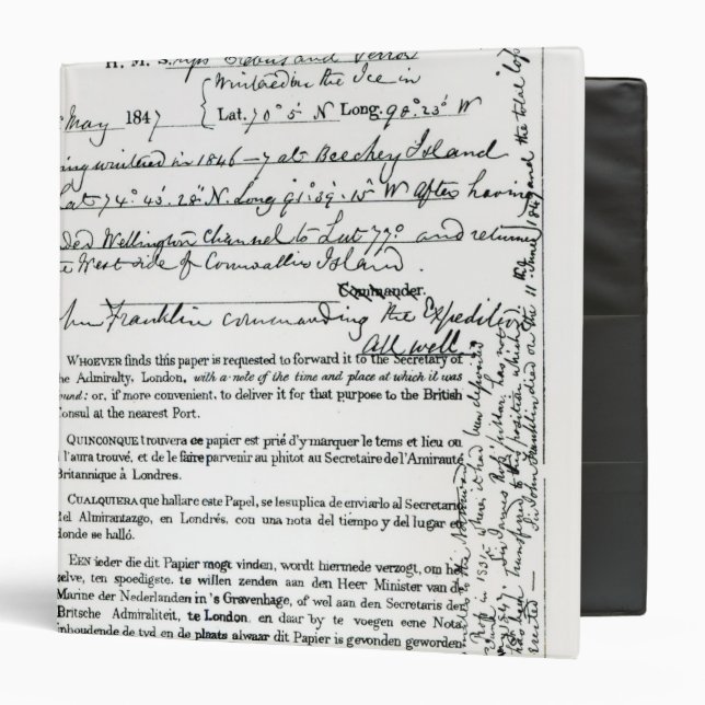 John Franklin's Message Binder (Front/Inside)