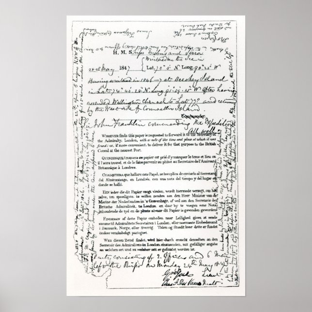 John Franklin's Message Poster (Front)