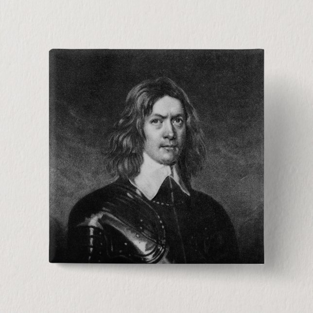 John Hampden 2 Inch Square Button (Front)