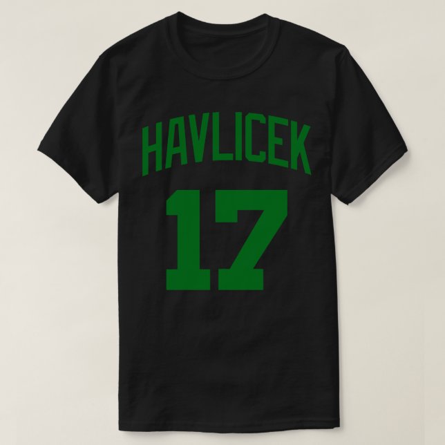 John Havlicek Jersey White T-Shirt (Design Front)