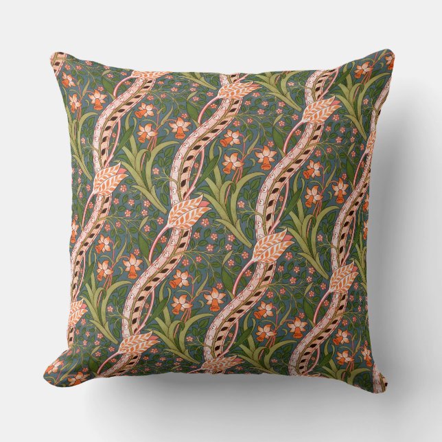 John Henry Dearle Daffodil Chintz Original Throw Pillow (Front)