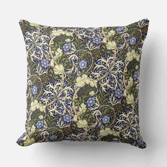 John Henry Dearle Seaweed Pattern Throw Pillow (Front)