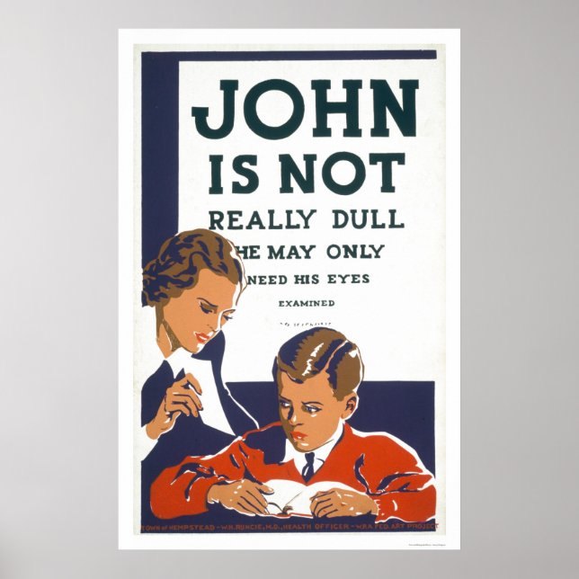 John Is Not Dull 1937 WPA Poster (Front)