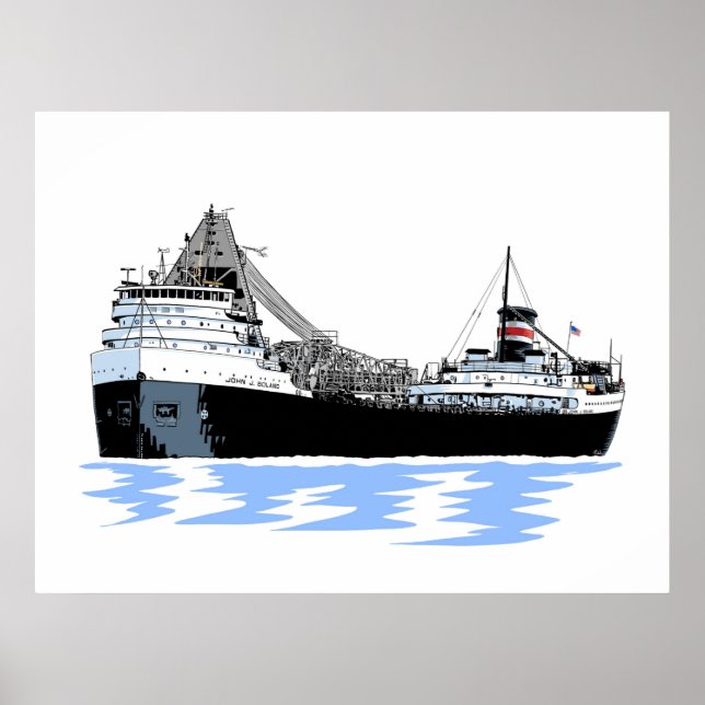 John J. Boland (3) Great Lakes Freighter Poster (Front)