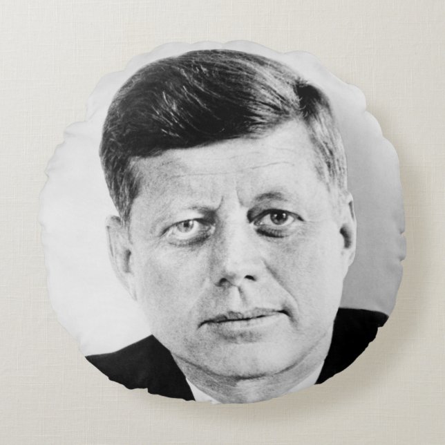 John Jack Kennedy US Presidential White House Round Pillow (Front)