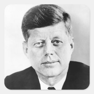 John Jack Kennedy US Presidential White House Square Sticker