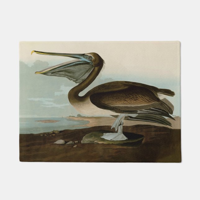 John James Audubon Brown Pelican Artwork Painting Doormat (Front)