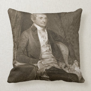 John Jay, engraved by Asher Brown Durand (1796-188 Throw Pillow
