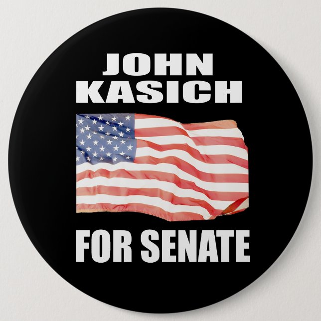 JOHN KASICH FOR GOVERNOR 6 INCH ROUND BUTTON (Front)
