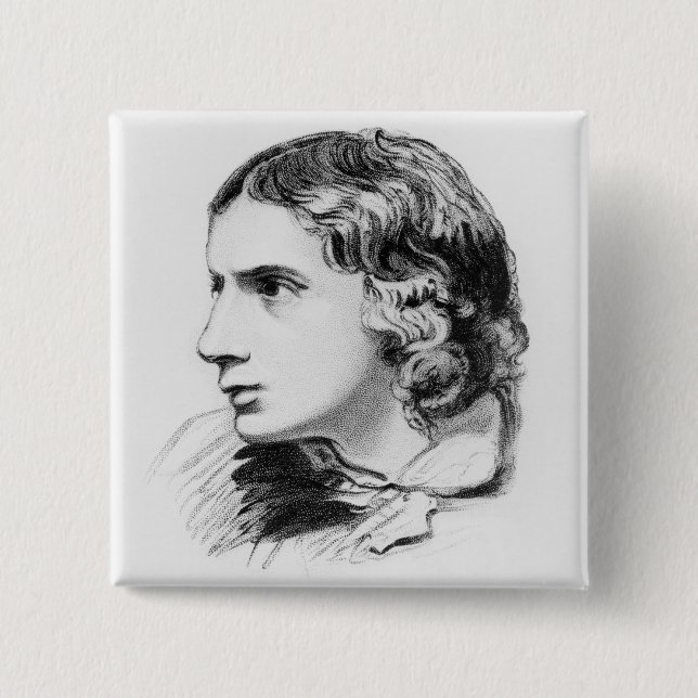 John Keats 2 Inch Square Button (Front)