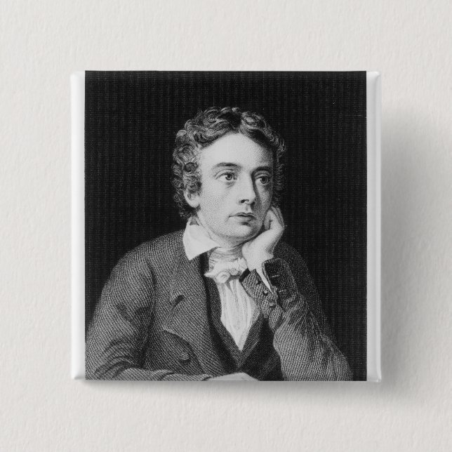 John Keats 2 Inch Square Button (Front)